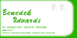 benedek udvardi business card